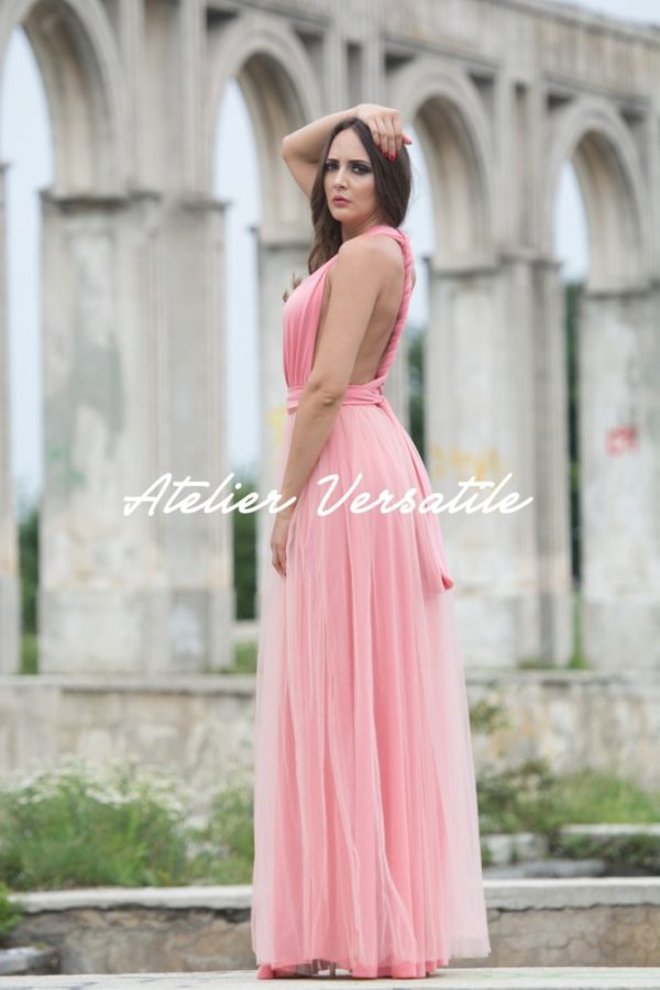 Rochie Versatila Tulle Piersica