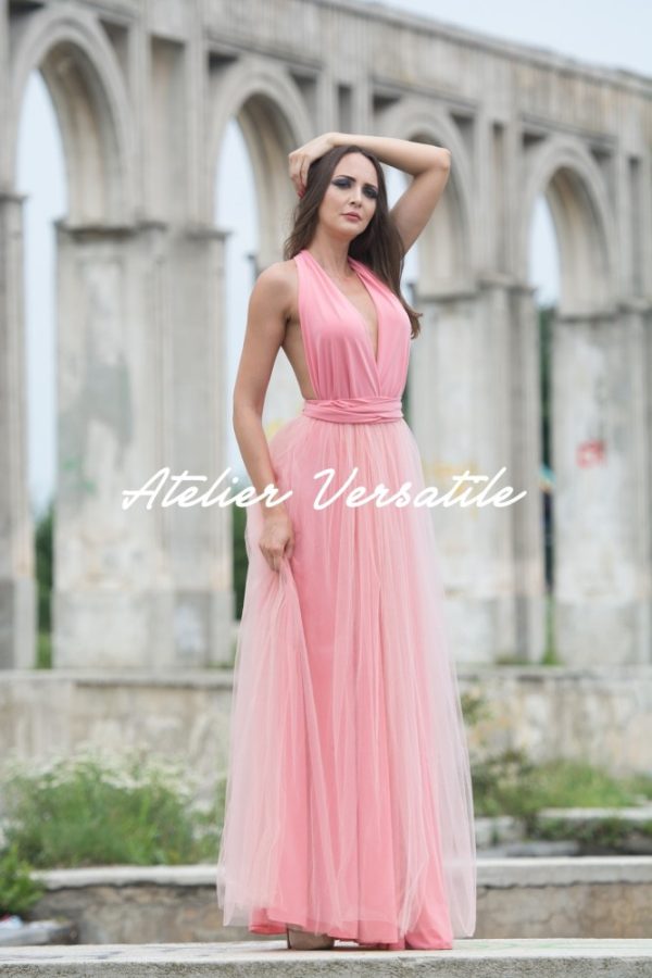 Rochie Versatila Tulle Piersica