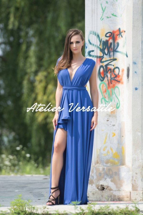 Rochie Versatila Glossy - Albastru Royal