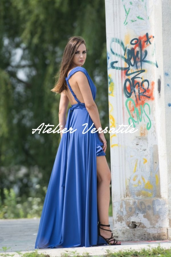 Rochie Versatila Glossy - Albastru Royal