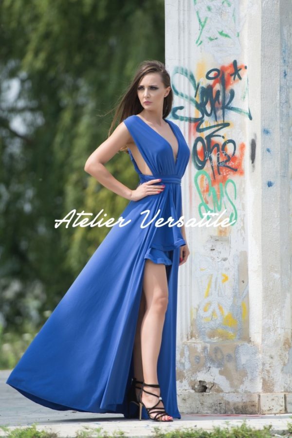 Rochie Versatila Glossy - Albastru Royal