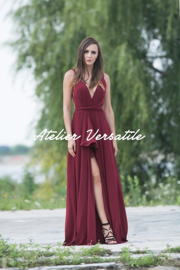 Rochie Versatila Glossy - Bordo