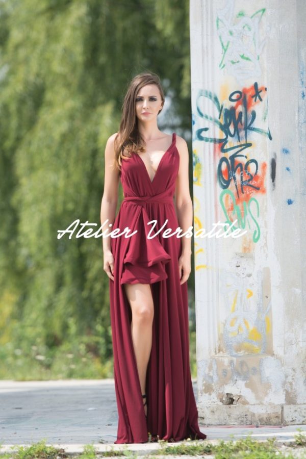 Rochie Versatila Glossy - Bordo