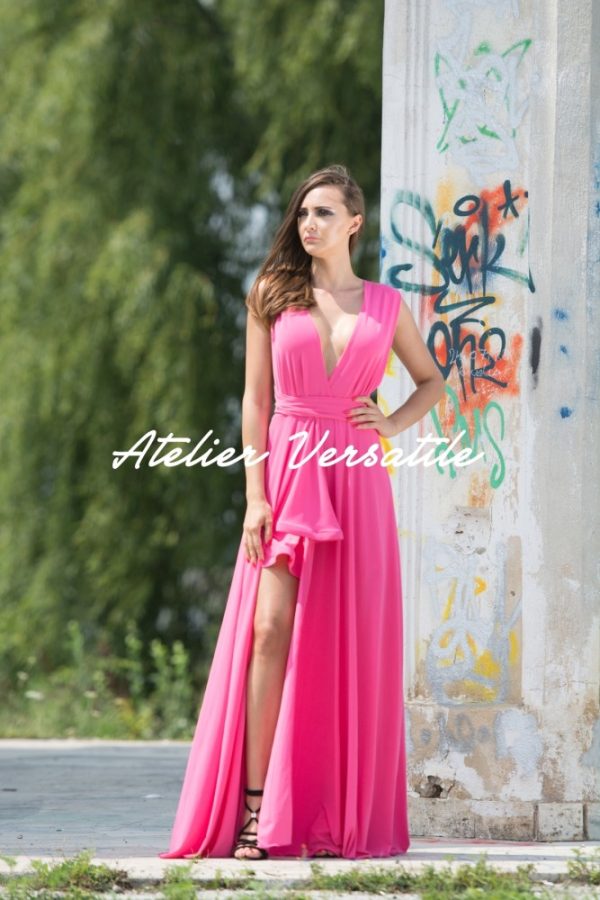 Rochie Versatila Glossy - Fuxia