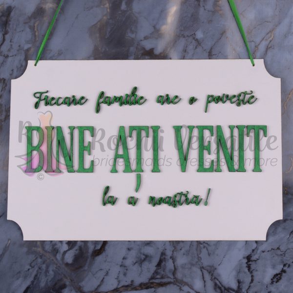 Placuta Hand Made - Bine ati venit - Verde