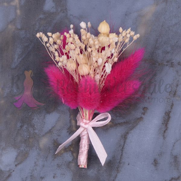 Cocarda Hand Made - Flori uscate - Fuxia