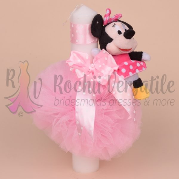 Lumanare Botez Roz "Minnie Mouse"