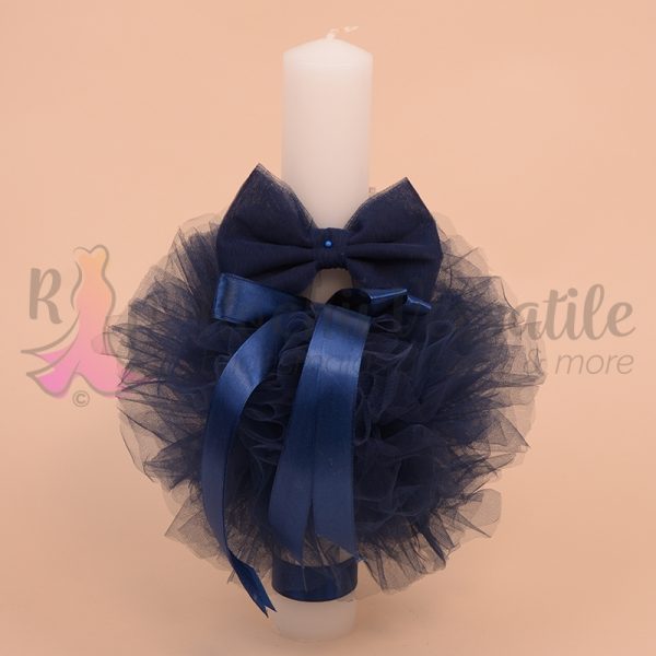 Lumanare Botez Tulle Bleumarin