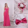 Pachet Rochie Versatila Fuxia [ Include Papion si Bratara ]