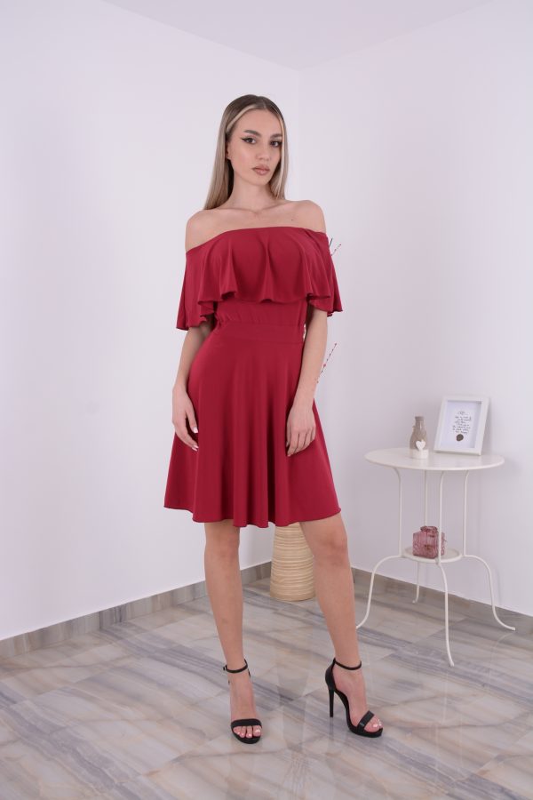Rochie Eliza Scurta - Cranberry - imagine 4