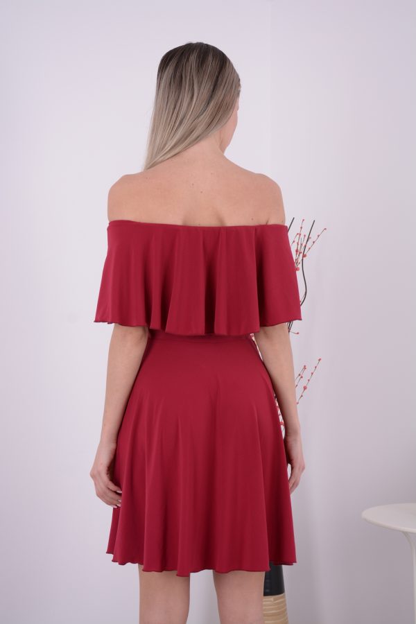 Rochie Eliza Scurta - Cranberry - imagine 3