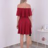 Rochie Eliza Scurta - Cranberry - imagine 5