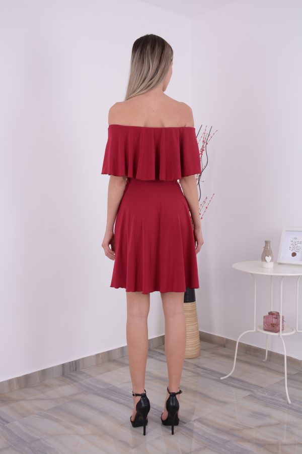 Rochie Eliza Scurta - Cranberry - imagine 5